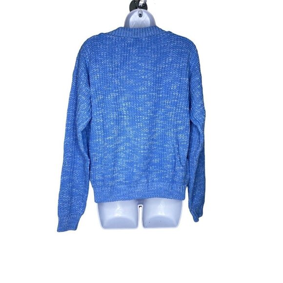 Glamorous Woman’s Blue Slouchy Boyfriend Oversized Sweater Cardigan SZ M - Picture 3 of 6